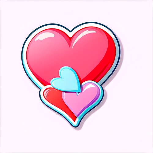 Cheerful Valentine's Day Hearts Sticker