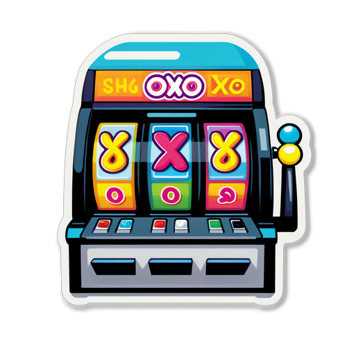 Sticker "so xo" với máy xổ số màu sắc