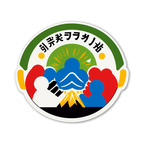 暖かいサポートシーンのステッカー
