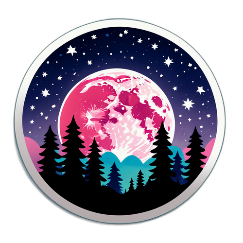 Sticker Księżyca Truskawkowego
