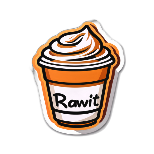 カジュアルデザインのコーヒーカップステッカー