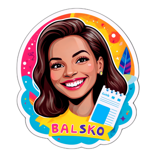 Kleurvolle sticker van Josiane Balasko