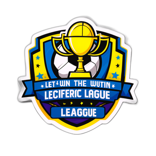 Fotball-tema klistremerke med trofé