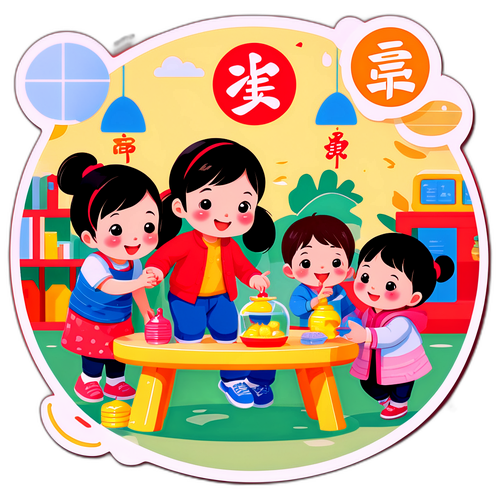 儿童补贴温馨家庭场景