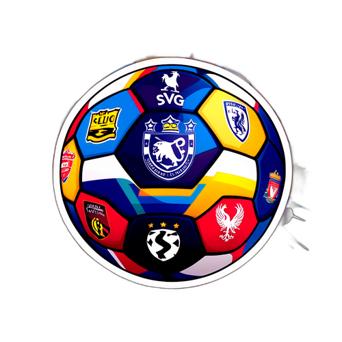 Fodbold med Premier League logoer på grunge baggrund