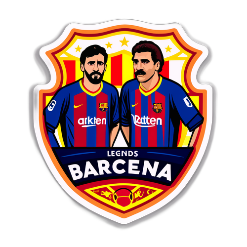 Stiker Gaya Vintage Barcelona Legends