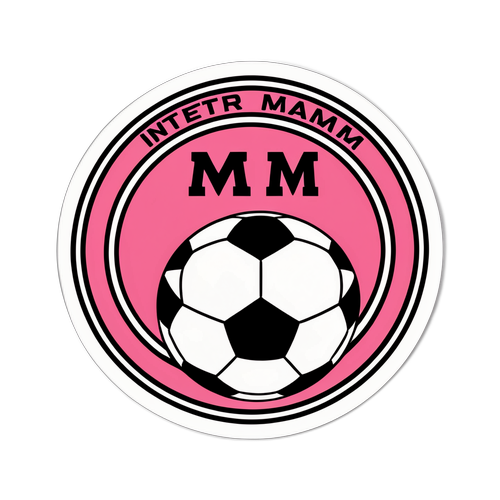 Sticker przedstawiający logo Inter Miami z piłką nożną