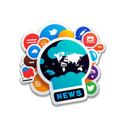 모던 디자인 뉴스 아이콘 스티커