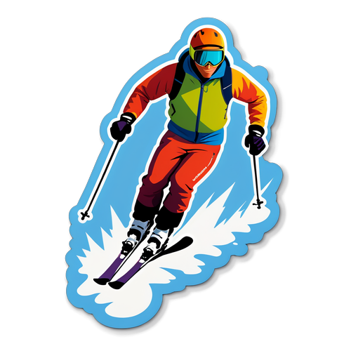 Skiing Scene Sticker