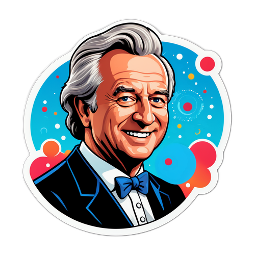 Sticker van Wim Willaert in het theater