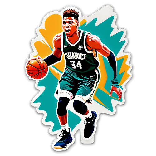 Dynamic Sticker of Giannis Antetokounmpo in Action