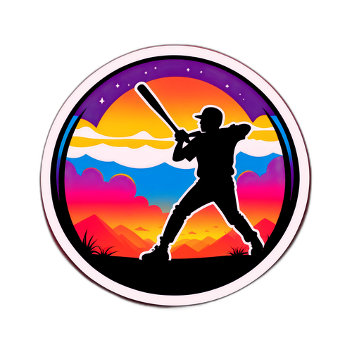Mark Vientos' Silhouette with Baseball Bat