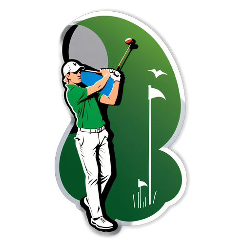 Fang præcisionen! Nicolai Højgaard i det perfekte golf sving - En sticker til golfens sande elskere!