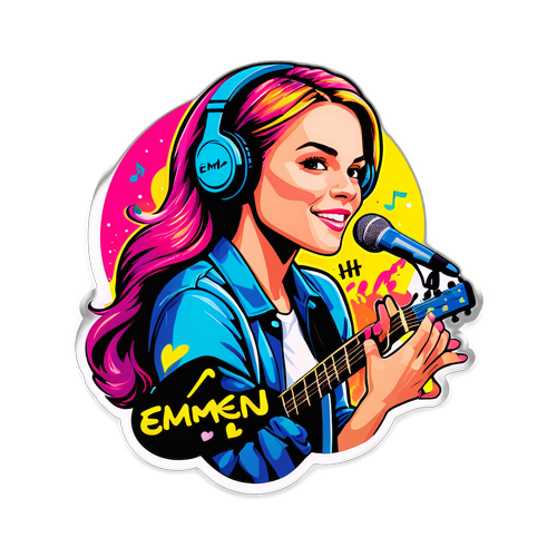 Vibrant musikk-tema klistremerke av Emma Steinbakken