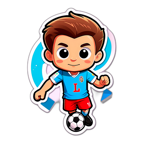 Une mignonne illustration d'un personnage de dessin animé jouant au football