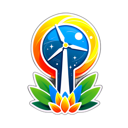 Diseño de un sticker que fusiona el logo de EDEA con un concepto de energía renovable