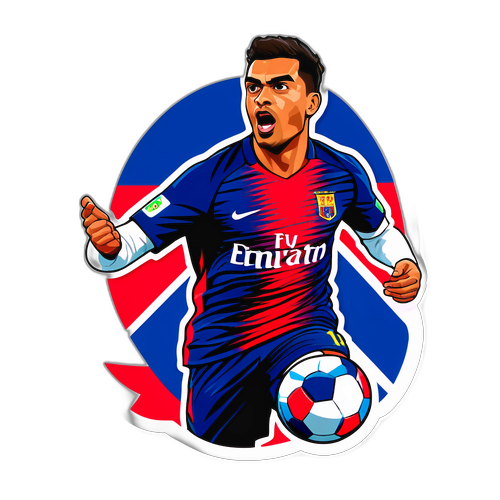 Vitor Roque en plein essor sur un ballon de football