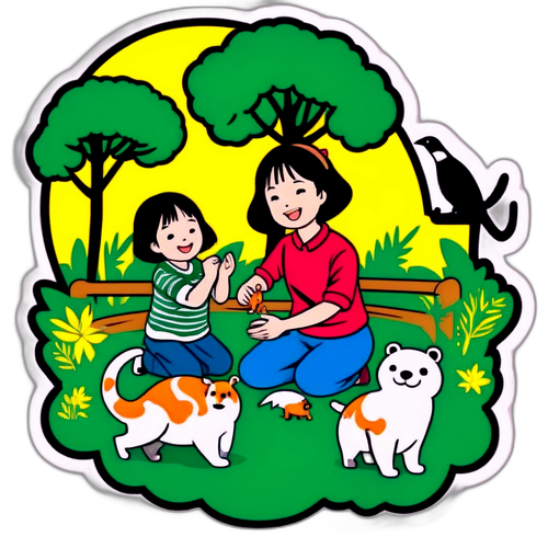 上野動物園での楽しい家族の日