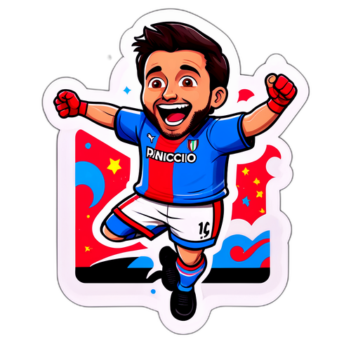 Adesivo Divertente di Christian Panucci che Celebra un Gol