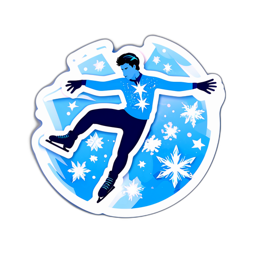 Енергійний фігурист у стрибку