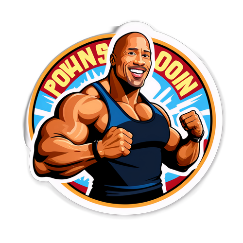 Playful Sticker of a Muscular Character