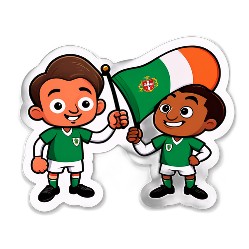 מדבקה whimsical וכיפית עבור 'אירלנד נגד פורטוגל'