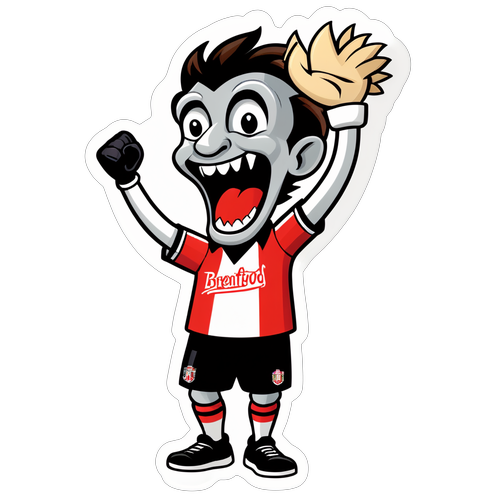 Brentfords Maskot og Fans i Jubel