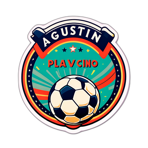 Balón de fútbol retro con el nombre Agustín Palavecino