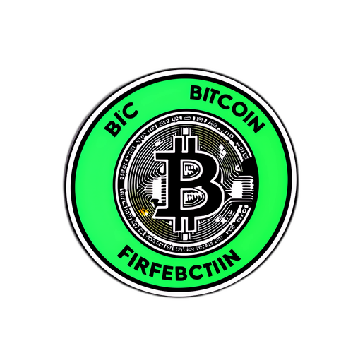 Stiker Bertemakan Kriptocurrency dengan Logo BTC Hijau