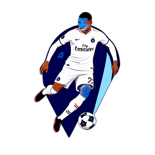Stickers przedstawiający Kyliana Mbappé w akcji
