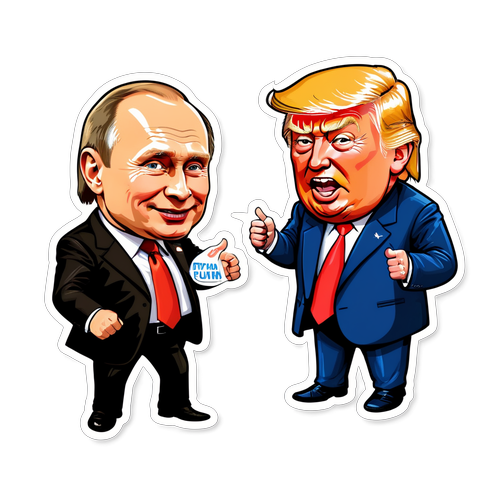 Caricatură amuzantă a lui Putin și Trump