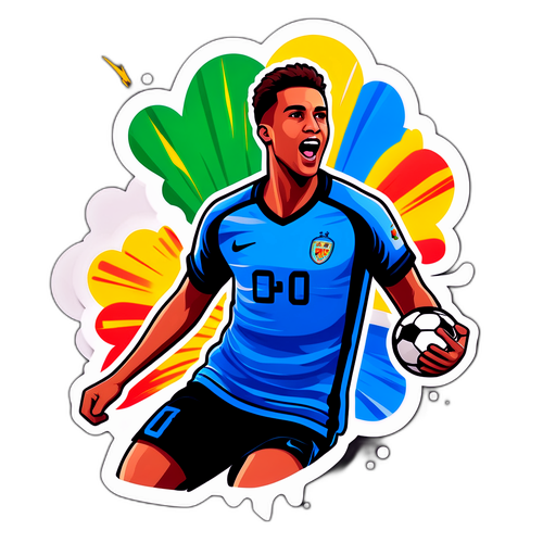 Criando um adesivo divertido de um jogador do Criciúma comemorando um gol