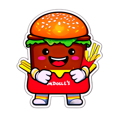 可愛漢堡角色貼紙