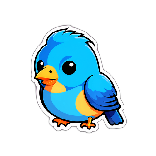 สติ๊กเกอร์โลโก้ทวิตเตอร์และนกสีน้ำเงิน