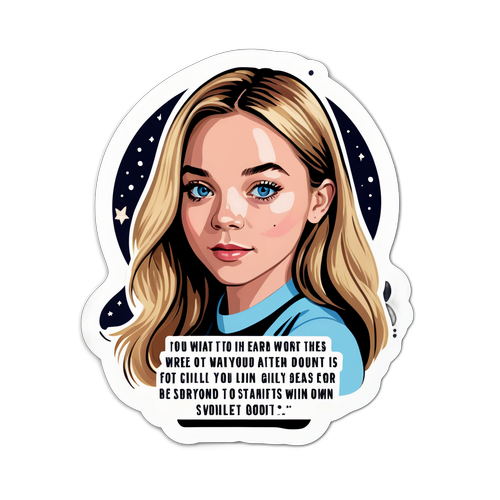 Stiker Sydney Sweeney dengan Kutipan Inspirasi