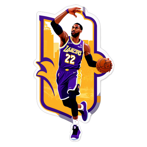 Dorong Semangat! Stiker Getaran Pertandingan NBA dengan Warna Ikonik Lakers yang Mempesona!