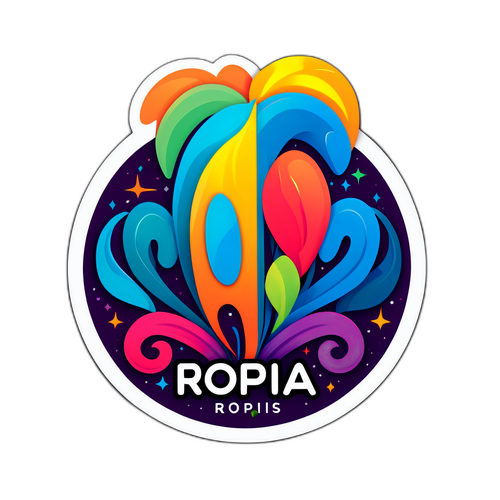 カラフルなロゴステッカー