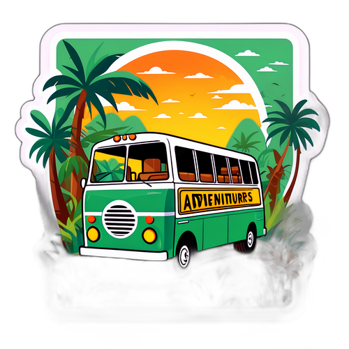 Abenteuerliche Safari-Bus-Aufkleber