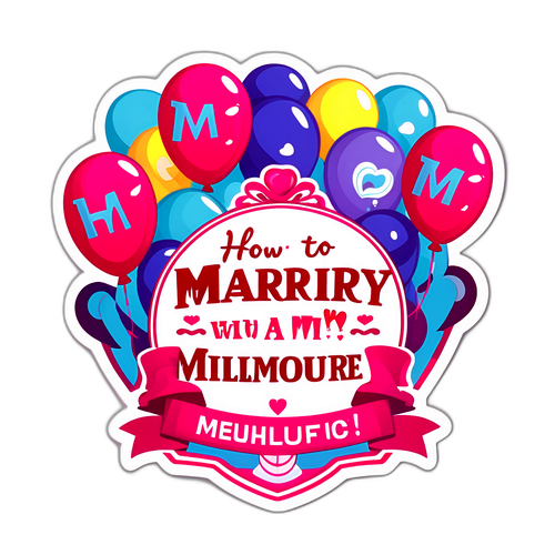 Romantyczne motywy z pierścionkiem i balonami