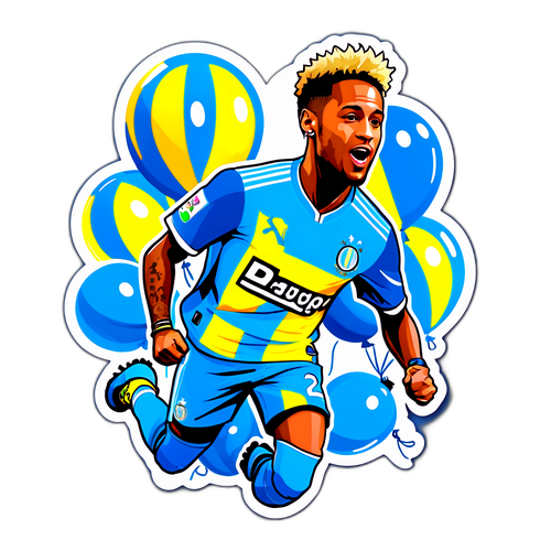 Autocollant de Neymar en maillot de Marseille