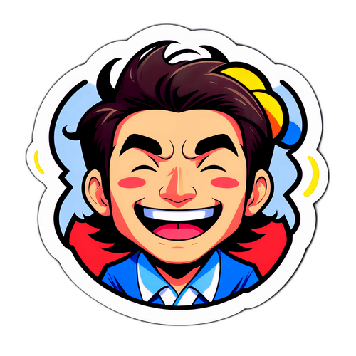 リラックスした表情のジョークキャラクター