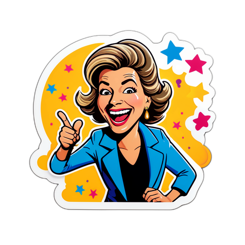 Vrolijke sticker van een comedy-act