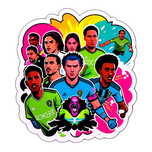 Kolase Warna-warni Inter Miami dan Seattle Sounders