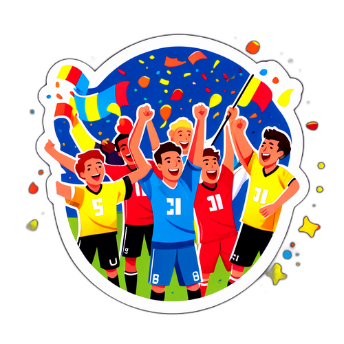 Autocolant jucăuș cu atmosferă de meci de fotbal