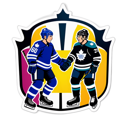 Golden Knights vs Maple Leafs Mascots Handshake Sticker