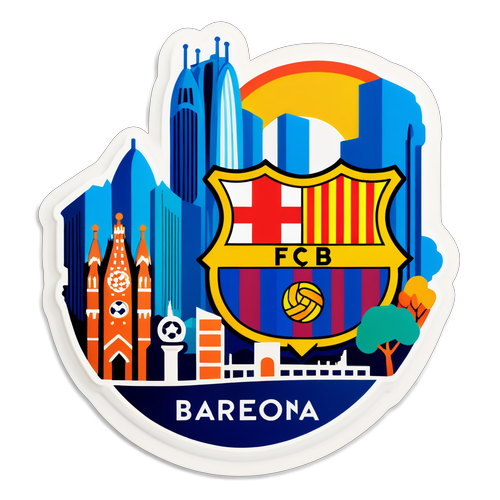 Sticker cu peisaj urban din Barcelona