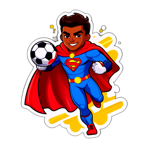 Esteban Paulon como superhéroe del fútbol