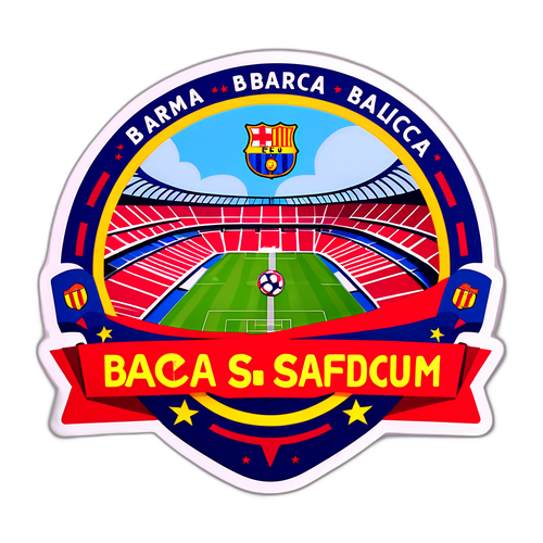 Barca stadion, jossa pelaajat iloitsevat