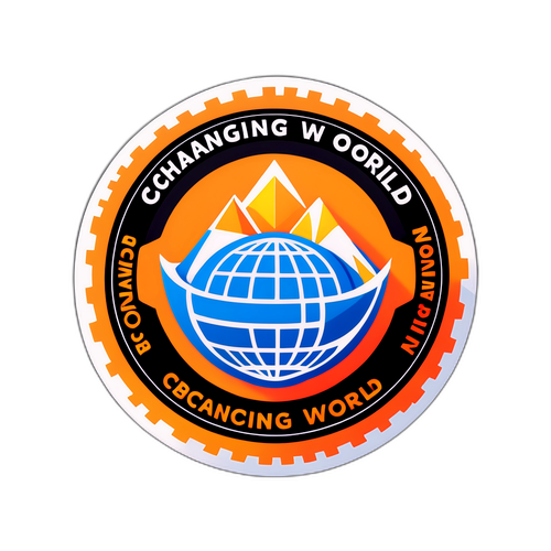 현대 사회, 블록체인 혁신을 상징하는 스티커