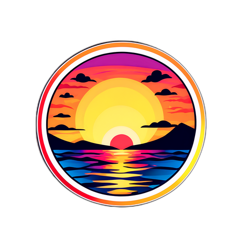 Las Palmas'ta Gün Batımı Romantik Stickerı